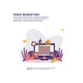 Video marketing concept vector illustration flat design for presentation, social media promotion, banner, and more Royalty Free Stock Photo