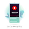 Video Marketing flat vector icon. Digital Advertising with online broadcasting and streaming video content, business concept. Royalty Free Stock Photo