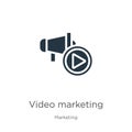 Video marketing icon vector. Trendy flat video marketing icon from marketing collection isolated on white background. Vector