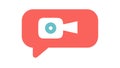 Video messaging chat icon for multimedia, vector design Generative AI Royalty Free Stock Photo