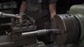 Video of metal spiral production on lathe in workshop