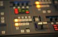 Video mixing control table at tv studio