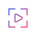 Video mode pixel perfect gradient linear ui icon Royalty Free Stock Photo