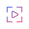 Video mode pixel perfect gradient linear ui icon Royalty Free Stock Photo