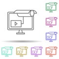 Video monitoring multi color icon. Simple thin line, outline vector of security icons for ui and ux, website or mobile application Royalty Free Stock Photo