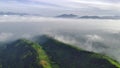 video of Mount Pangradinan from above using a drone on a beautiful morning