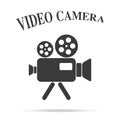 Video movie camera vintage icon isolated background Royalty Free Stock Photo