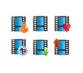 Video movie icon set