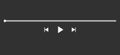 Video, music play bar display interface. Audio player progress for podcast, misic, radio playlist. Black vector icon.