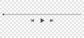 Video, music play bar display interface. Audio player progress for podcast, misic, radio playlist. Transparent vector Royalty Free Stock Photo
