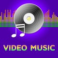 Video Music Represents Audio Visual 3d Illustration