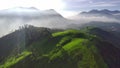 video of Mount Pangradinan from above using a drone on a beautiful morning
