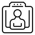 Video online conference icon outline vector. Group computer