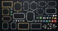 Video overlay frames borders icons set for editing graphics Royalty Free Stock Photo