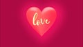 Video 16:9, with a pink-red heart with the inscription `Love` in the middle of the heart.