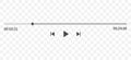 Video play bar display interface. Audio player progress for podcast, misic, radio playlist. Vector icon slider, play
