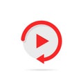 Video play button like simple replay icon Royalty Free Stock Photo