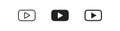 Video play button symbol. Circle media icon comcept in vector flat