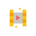 Video, Play, Film  Flat Color Icon. Vector icon banner Template Royalty Free Stock Photo