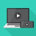 Video play illustration vector flat