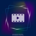 Video play neon light icon. Vector illustration play video. Layers grouped for easy editing illustration. For your design.