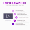 Video, Play, YouTube Solid Icon Infographics 5 Steps Presentation Background