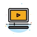 Video, Player, Audio, Mp3, Mp4 Abstract Flat Color Icon Template Royalty Free Stock Photo