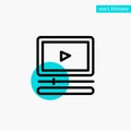 Video, Player, Audio, Mp3, Mp4 turquoise highlight circle point Vector icon Royalty Free Stock Photo