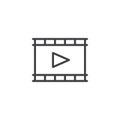 Video player buton outline icon