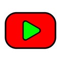 Video Player Button - vector Royalty Free Stock Photo
