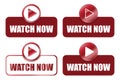 Video player button. Watch now elements. Media player vector. Online streaming symbol. Royalty Free Stock Photo