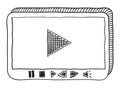 Video player doodle Royalty Free Stock Photo