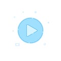 Video, player flat vector icon. Filled line style. Blue monochrome design. Editable stroke Royalty Free Stock Photo