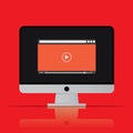 Video player icon computer in flat style vector illustration Royalty Free Stock Photo