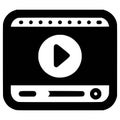 Video Player Icon â Play Button Interface Symbol in Black and White Royalty Free Stock Photo