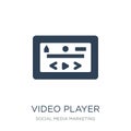 video player icon in trendy design style. video player icon isolated on white background. video player vector icon simple and Royalty Free Stock Photo