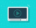 Video player icon vector, flat cartoon media player symbol isolated clipart