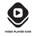 Video player icon vector isolated on white background, logo concept of Video player sign on transparent background, black filled Royalty Free Stock Photo