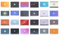 Video player icons set cartoon . Play interface