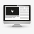 Video player interface for web and mobile apps. Flat style. Vector illustration, EPS10.