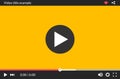 Video player interface web screen template. Media player window bar design mockup Royalty Free Stock Photo