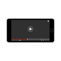 Video player on an isolated smartphone screen with play button Royalty Free Stock Photo