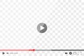 Video player isolated on transparent background. Play button, bar and menu on transparent background. Screen player with interface