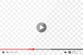 Video player isolated on transparent background. Play button, bar and menu on transparent background. Screen player with interface Royalty Free Stock Photo