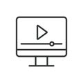 Video player, in line design. Video player, Play button, Pause, Rewind, Fast forward, Volume control, full screen on Royalty Free Stock Photo