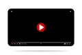 Video player mock up for web site and mobile app. Interface of online channel in flat style and subscribe button Royalty Free Stock Photo