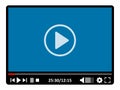 Video player. Multimedia player social media. Video player interface template for web and mobile apps Ã¢â¬â for stock Royalty Free Stock Photo