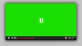 Video player play button clicked by mouse cursor animation Green screen. Media Player Video playback Interface. Multimedia player