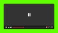 Video player play button clicked by mouse cursor animation Green screen. Media Player Video playback Interface. Multimedia player