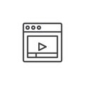 Video player with play button outline icon Royalty Free Stock Photo